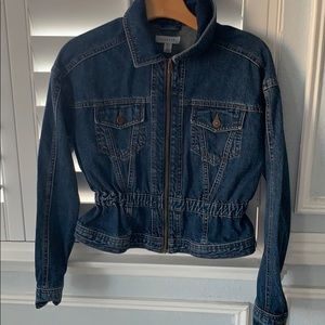 Rutched jean jacket.